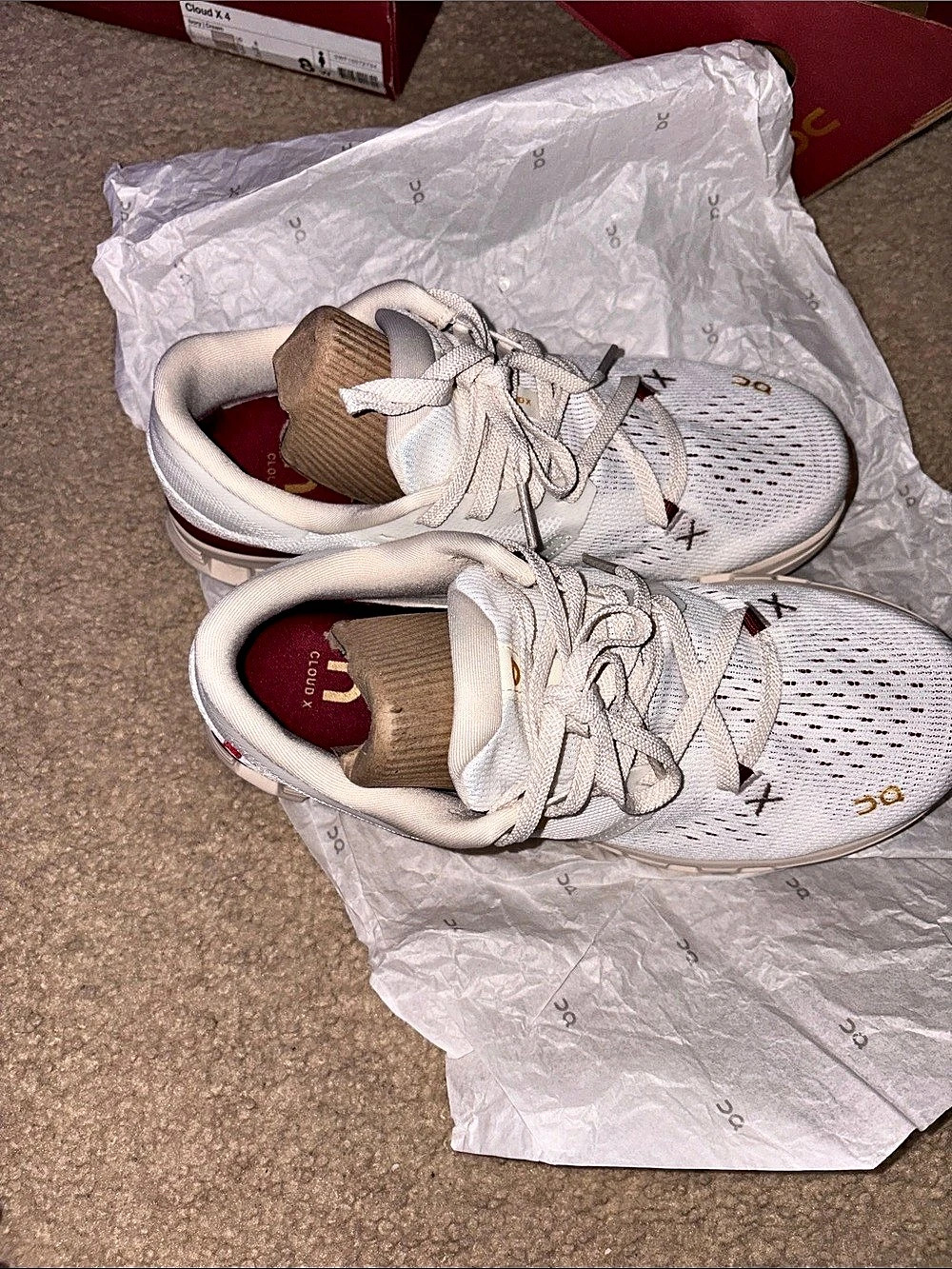On Running Cloud X 4 Athletic Shoes White & Cream US 8 W Like New